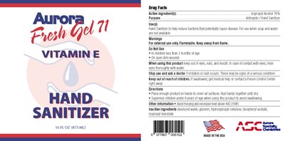Aurora Fresh Gel 71 16 oz Label - Aurora Fresh Gel 71 16 oz Label